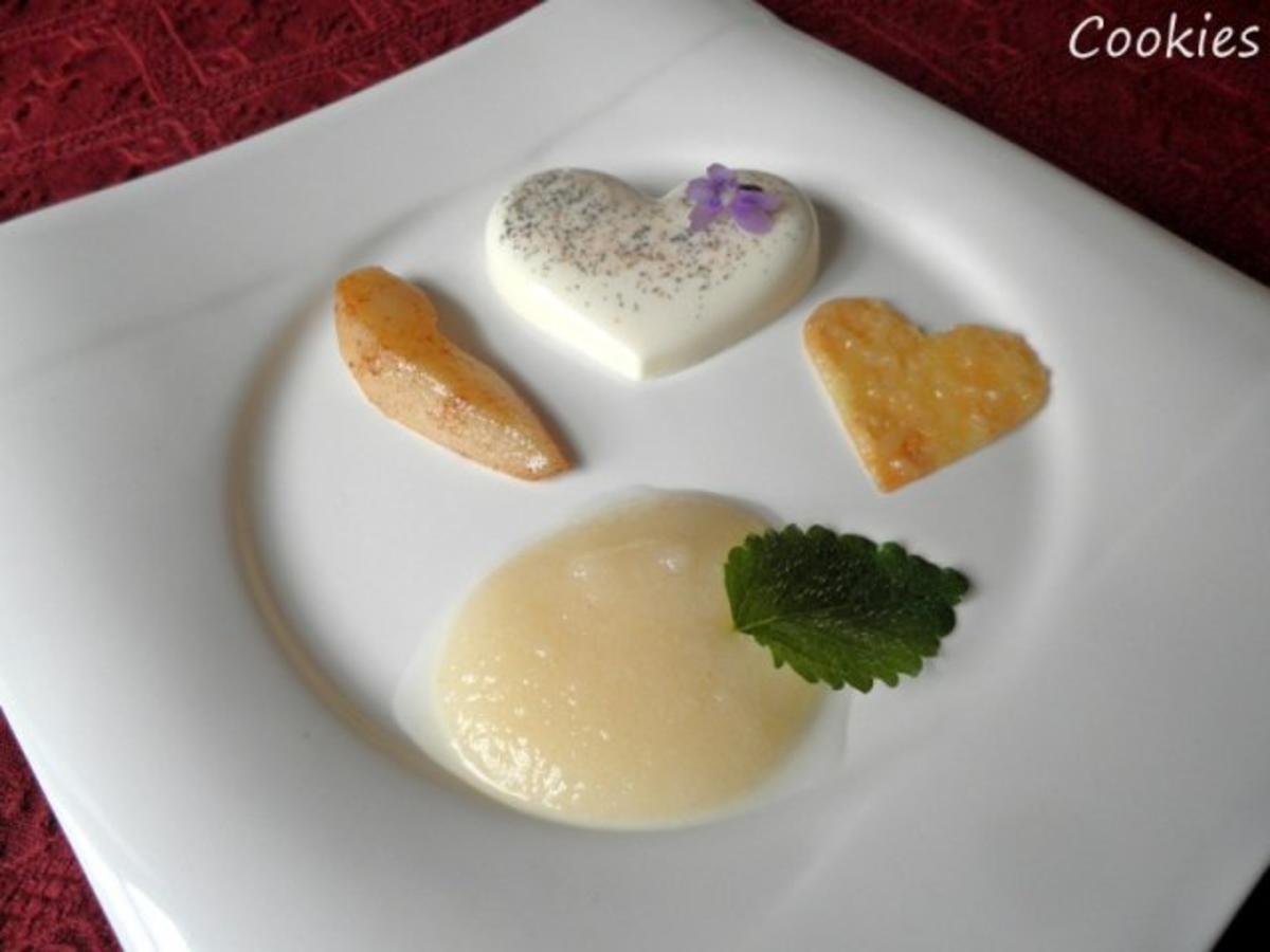 Vanille - Sahne - Dessert mit pürierten Prosecco - Birnen und Mandel - Cracker ... - Rezept - Bild Nr. 2