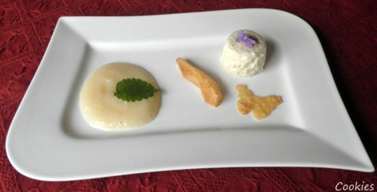 Vanille - Sahne - Dessert mit pürierten Prosecco - Birnen und Mandel - Cracker ... - Rezept - Bild Nr. 4