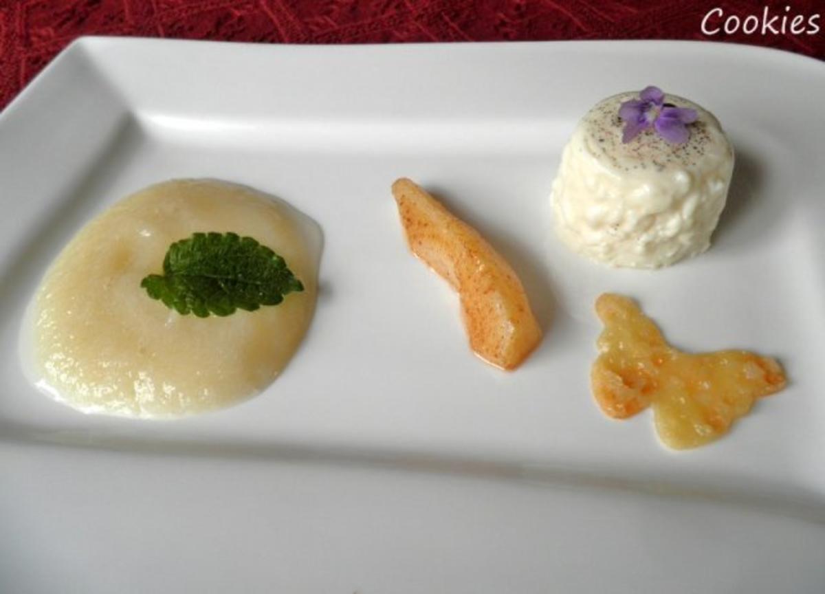 Vanille - Sahne - Dessert mit pürierten Prosecco - Birnen und Mandel - Cracker ... - Rezept - Bild Nr. 5