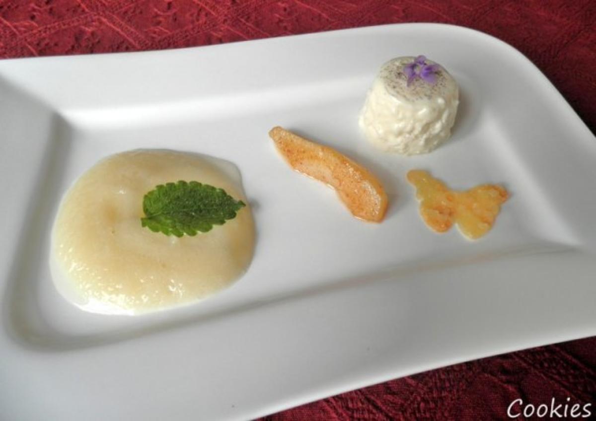 Vanille - Sahne - Dessert mit pürierten Prosecco - Birnen und Mandel - Cracker ... - Rezept - Bild Nr. 6
