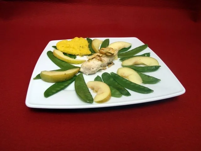 Mandelhähnchen mit Vanille auf Parmesangrieß - Rezept