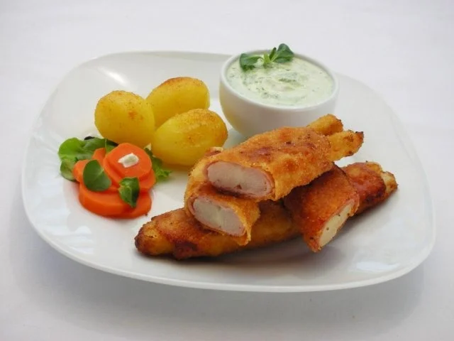 Panierte Spargel mit Schinken - Rezept