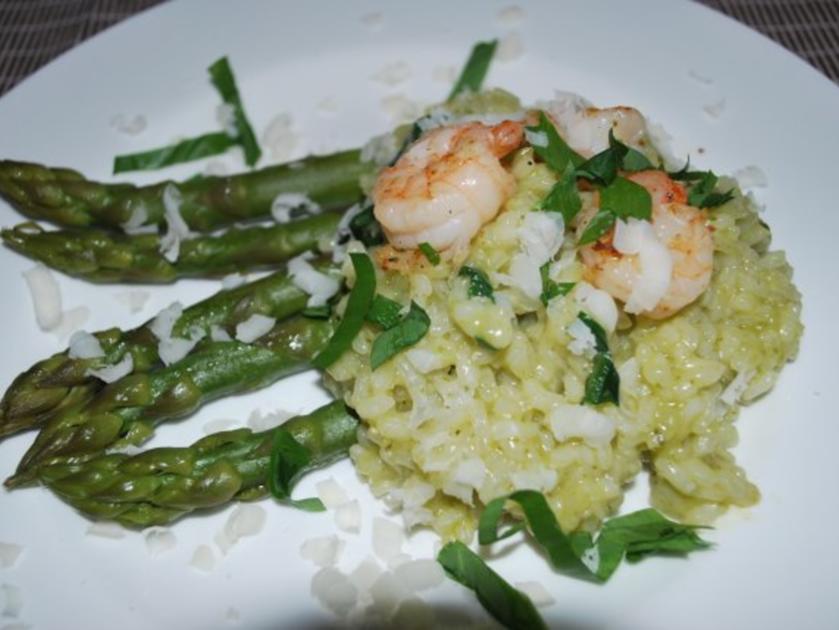 Bärlauch Risotto mit grünem Spargel und Scampis - einfach - von Anni2000