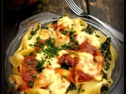 Gebackene Muschelnudeln mit Spinat-Feta-Füllung - Rezept