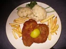 Schnitzel, Blumenkohl und Pommes frites - Rezept