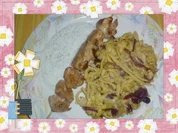 Hähnchen-Spieße zu Spätzle-Gratin - Rezept