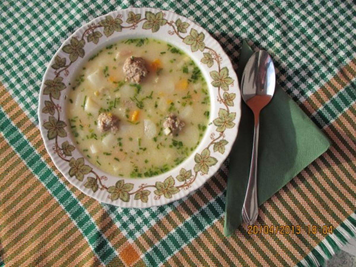 Spargelcremesuppe mit Gehacktesklößchen - Rezept - Bild Nr. 3