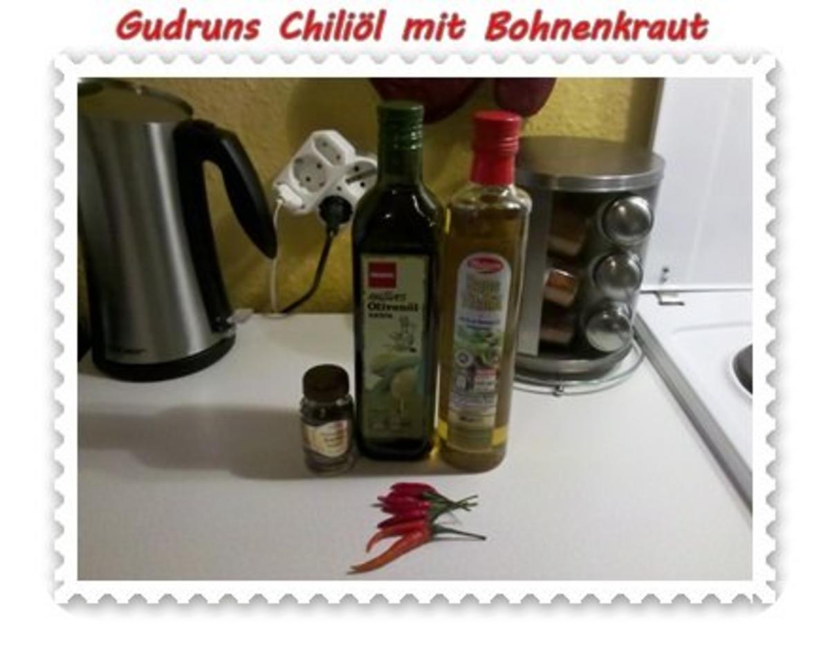 Öl: Chiliöl mit Bohnenkraut - Rezept - Bild Nr. 2