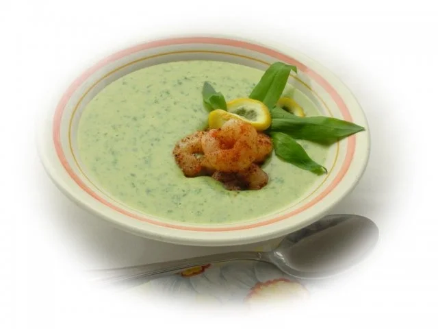 Rezept: Bärlauchsuppe mit Garnelen Bild Nr. 2 Bärlauchsuppe mit Garnelen - Rezept - Bild Nr. 2