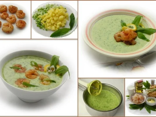 Rezept: Bärlauchsuppe mit Garnelen Bild Nr. 3 Bärlauchsuppe mit Garnelen - Rezept - Bild Nr. 3