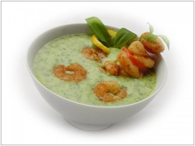 Rezept: Bärlauchsuppe mit Garnelen Bild Nr. 12 Bärlauchsuppe mit Garnelen - Rezept - Bild Nr. 12
