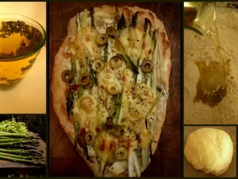 Rezept: Pizza mit grünem Spargel Bild Nr. 2 Pizza mit grünem Spargel - Rezept - Bild Nr. 2