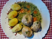 Rezept: Kochklops von der Pute in Kräutersoße Kochklops von der Pute in Kräutersoße - Rezept