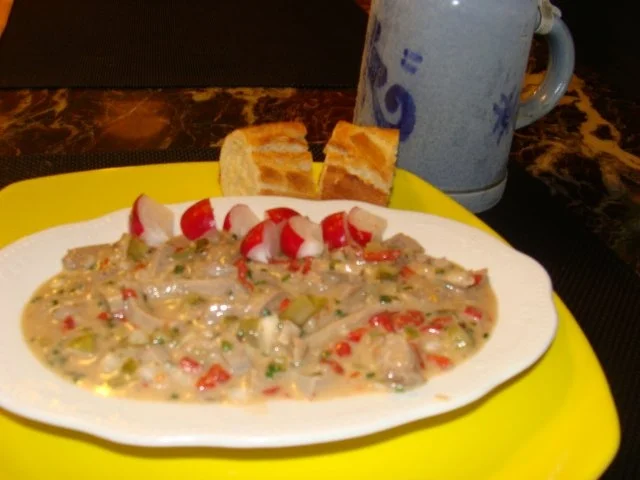 Rezept: Fleisch : Kalbszunge gekocht und gebraten mit Meerrettichsoße Bild Nr. 7 Fleisch : Kalbszunge gekocht und gebraten mit Meerrettichsoße - Rezept - Bild Nr. 7