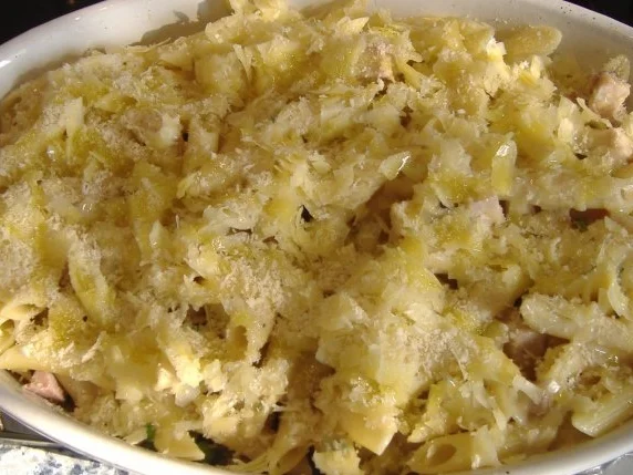 Gebackene Pasta mit Erbsen und Schinken - Rezept - Bild Nr. 3