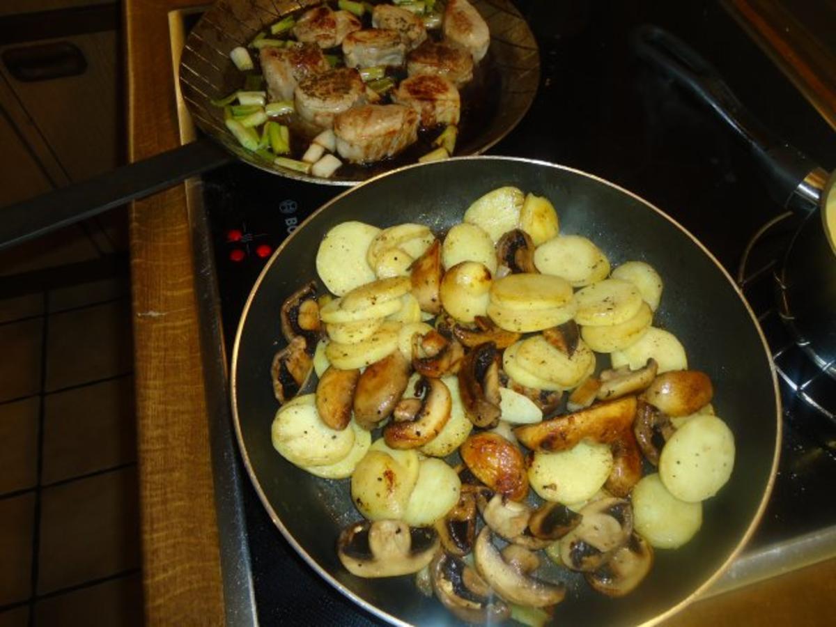 Filet vom Schwein mit Champignon-Bratkartoffeln - Rezept - Bild Nr. 7