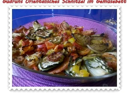 Auflauf: Orientalisches Schnitzel im Gemüsebett - Rezept