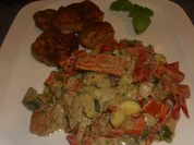 Gemüsepfanne mit gebratenen Semmelknödeln - Rezept