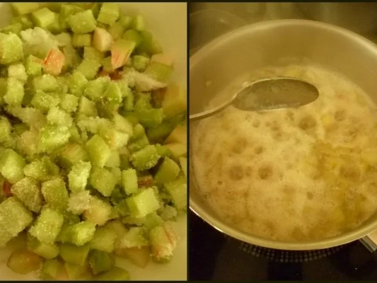 Erdbeer-Rhabarber-Biskuitrolle - Rezept - Bild Nr. 4