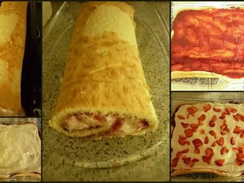 Erdbeer-Rhabarber-Biskuitrolle - Rezept - Bild Nr. 7