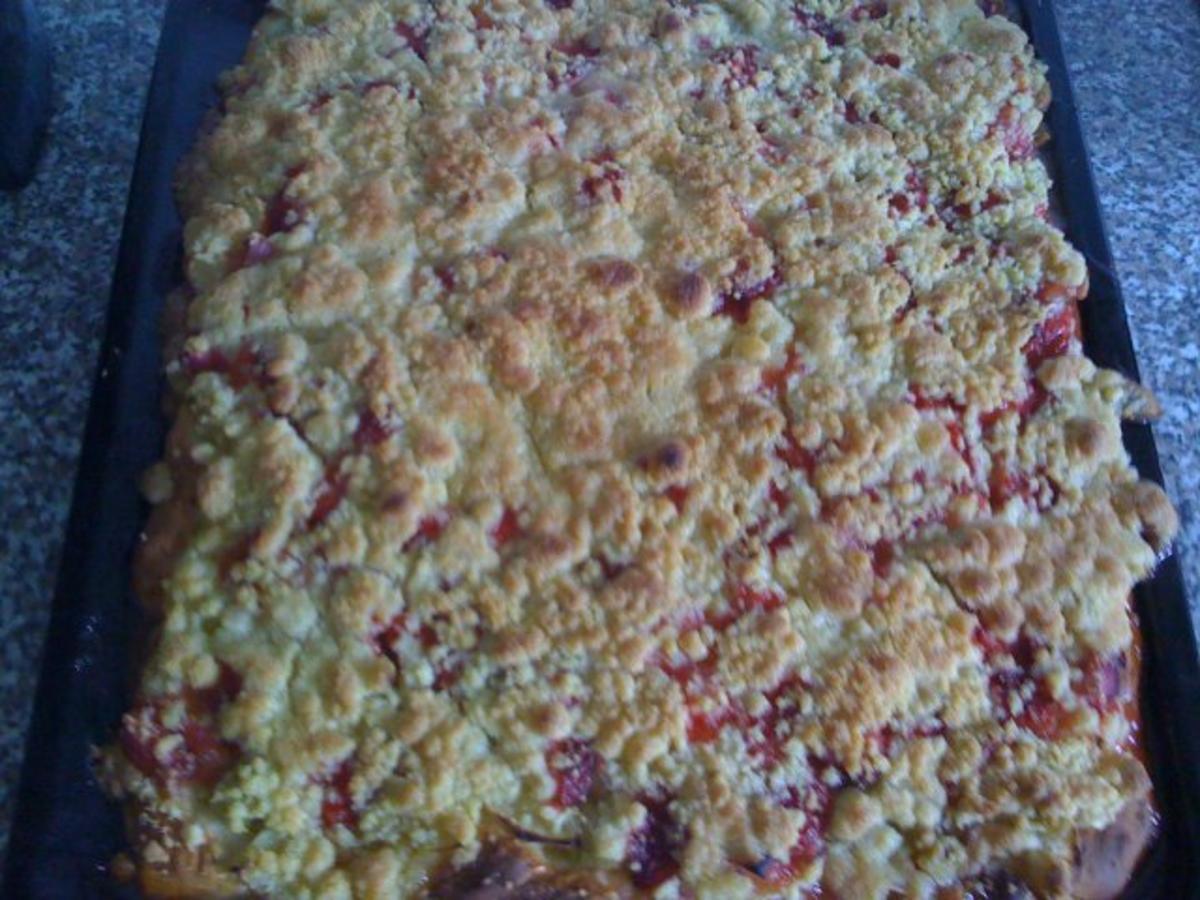 Rhabarber Apfel Erdbeer Streuselkuchen - einfach - von tiegerlilie