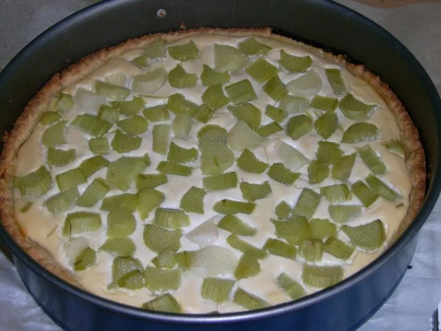 Käsekuchen mit Rhababer - Rezept