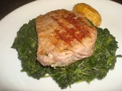 Rumpsteak in Salzkruste mit Spinat - Rezept