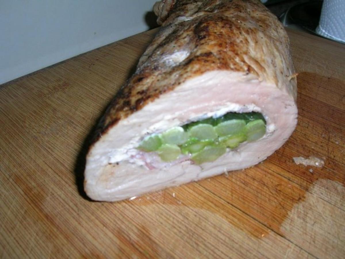 Schweinefilet, gefüllt mit grünem Spargel - Rezept - Bild Nr. 5