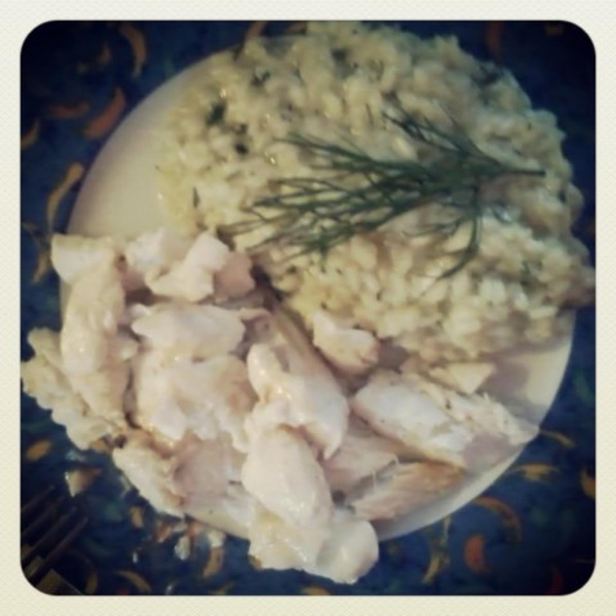 Seelachsfilet auf Kräuter-Risotto - Rezept