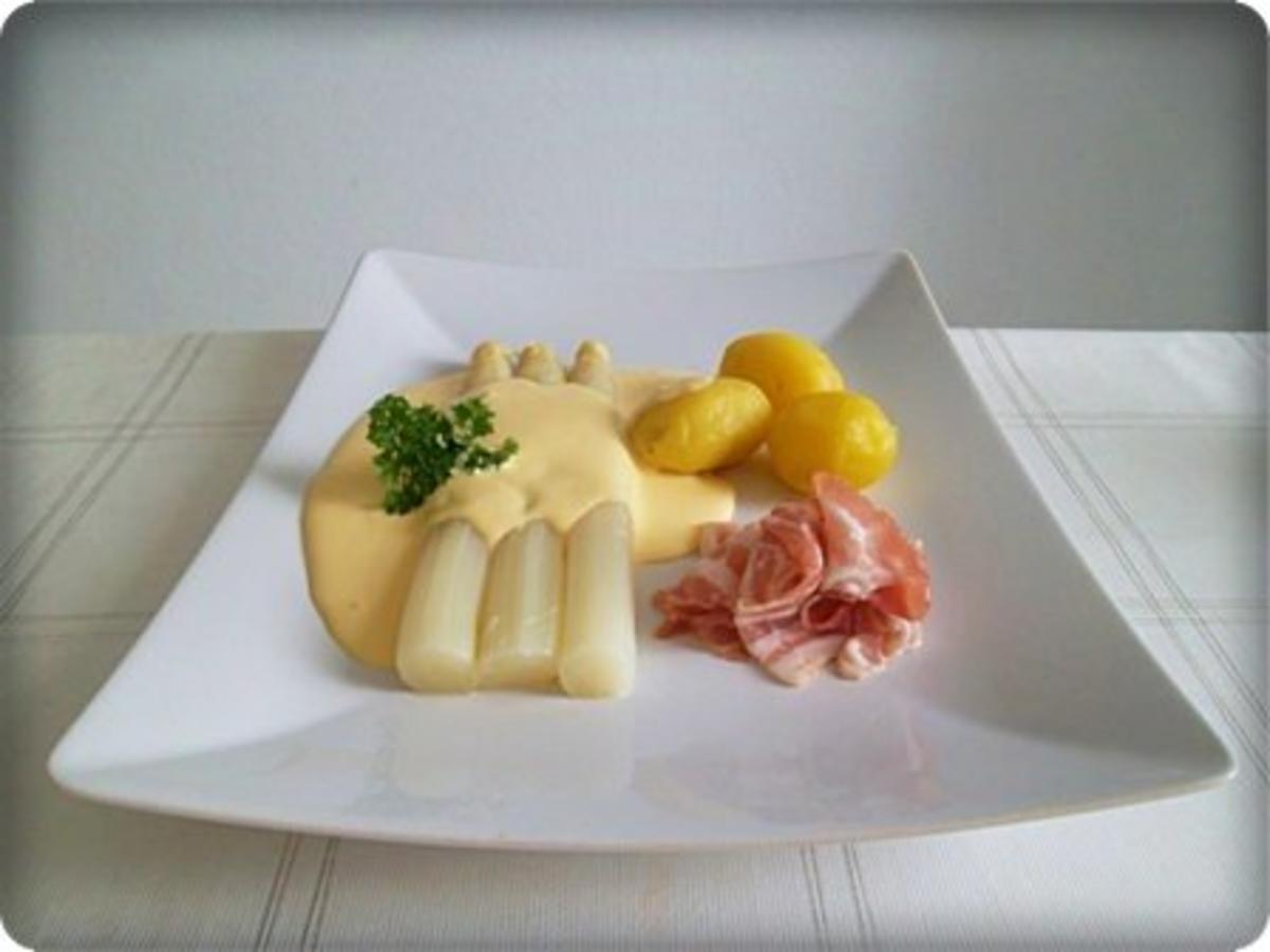 Spargel mit Jausenspeck, Pellkartoffeln und selbstgemachter Sauce Hollandaise - Rezept - Bild Nr. 18