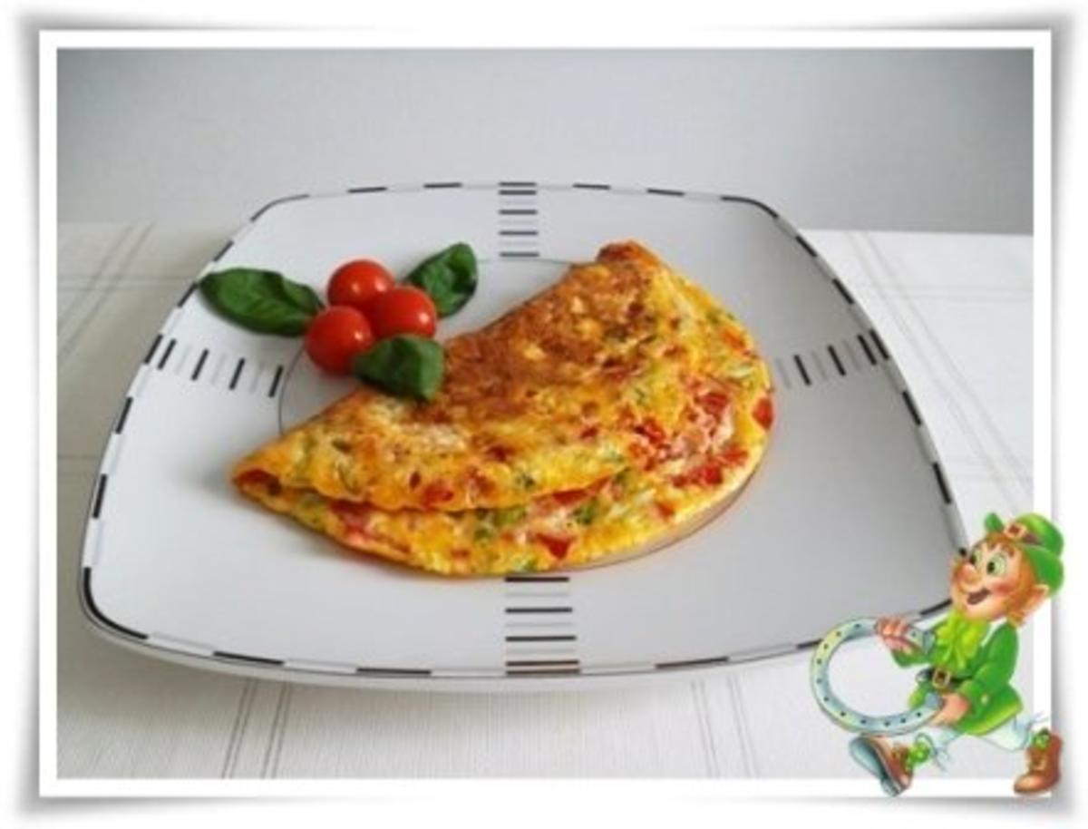 Pikantes  Omelett mit Tomaten und Frühlingszwiebeln - Rezept - Bild Nr. 2
