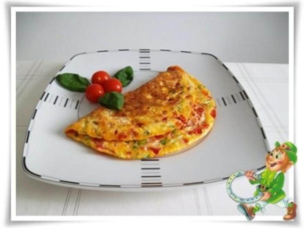 Pikantes Omelett mit Tomaten und Frühlingszwiebeln - einfach - von ...
