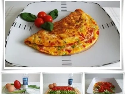 Pikantes  Omelett mit Tomaten und Frühlingszwiebeln - Rezept - Bild Nr. 22