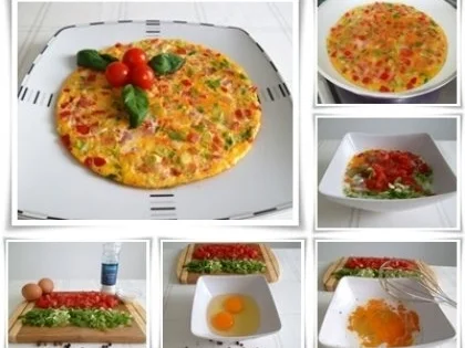 Pikantes  Omelett mit Tomaten und Frühlingszwiebeln - Rezept - Bild Nr. 21