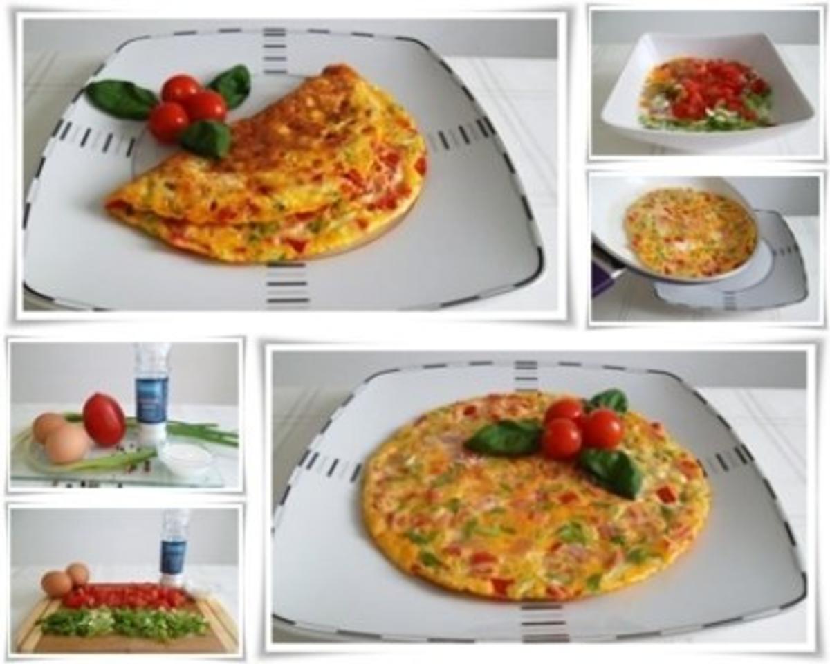 Pikantes  Omelett mit Tomaten und Frühlingszwiebeln - Rezept - Bild Nr. 3