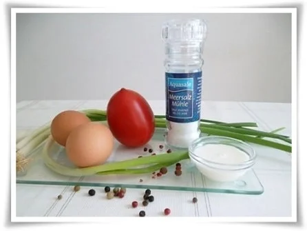 Pikantes  Omelett mit Tomaten und Frühlingszwiebeln - Rezept - Bild Nr. 4