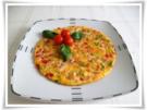 Pikantes  Omelett mit Tomaten und Frühlingszwiebeln - Rezept