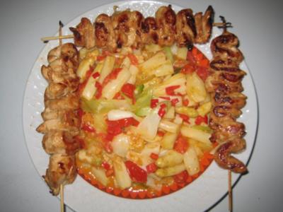 Rezept: Spargelpfanne süss-scharf (leicht) Spargelpfanne süss-scharf (leicht) - Rezept