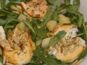 Warmer Bratkartoffelsalat mit Spargel,Rucola und Ziegenkäse - Rezept