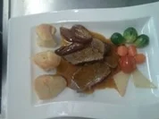 Geschmorter Kavaliersspitz , Gemüse und karamellisierten Äpfeln - Rezept