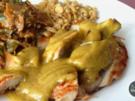 Kokos-Erdnuss-Curry-Hähnchen mit scharfem Asia-Gemüse und Sojaflocken - Rezept