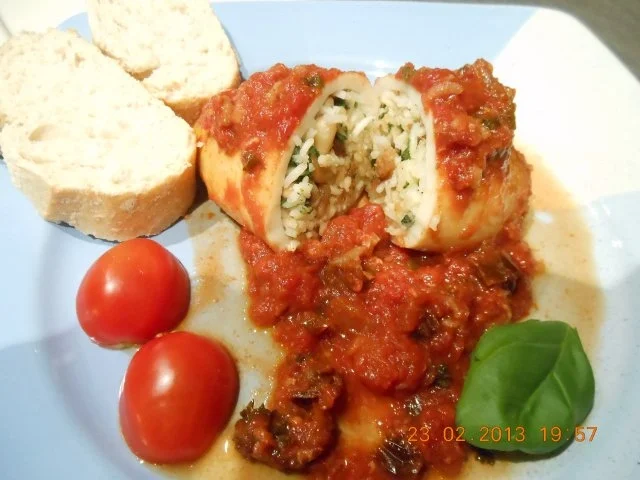 Vorspeise: Gefüllte Tintenfische - Rezept