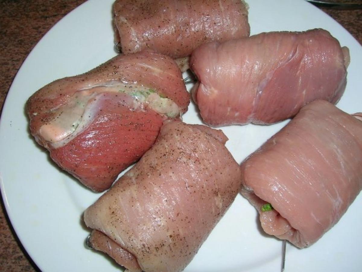 Schweinerouladen mit Bärlauchfülle - Rezept - Bild Nr. 5