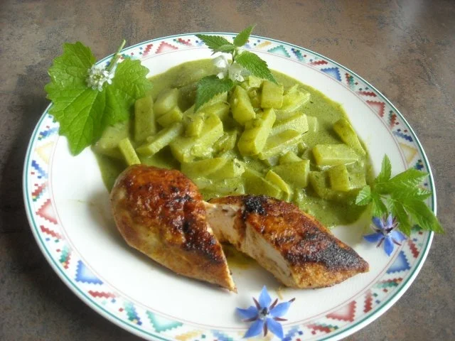 Hähnchenbrust mit wildem Kohlrabi - Rezept