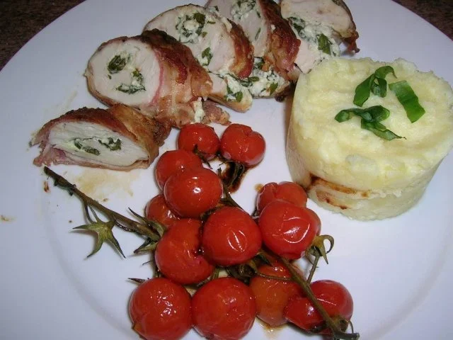 gefüllte Bärlauch Hähnchen Rouladen - Rezept