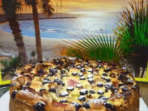 Rezept: KUCHEN: Käsekuchen mit Rhabarber u. Heidelbeer, . o.extra Boden gebacken Bild Nr. 3 KUCHEN: Käsekuchen mit Rhabarber u. Heidelbeer, . o.extra Boden gebacken - Rezept - Bild Nr. 3