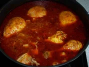 Hähnchen-Schmorpfanne in Ajvar - Rezept