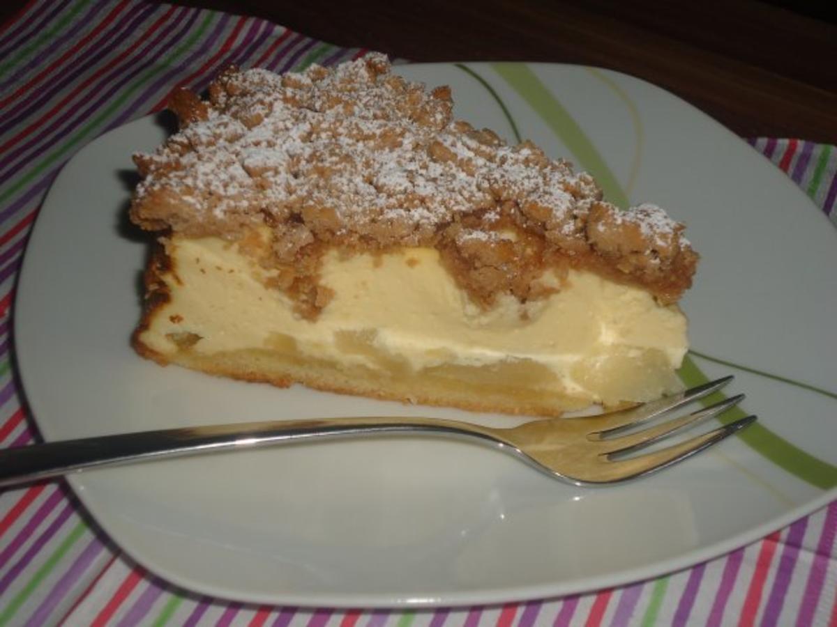 Birnen-Käsekuchen mit Kakaostreuseln - Rezept