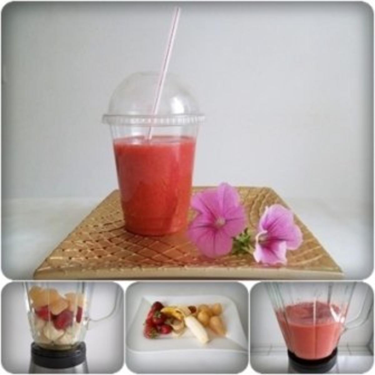 Birne-Banane-Erdbeeren Smoothie - Rezept - Bild Nr. 3