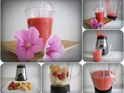 Birne-Banane-Erdbeeren Smoothie - Rezept - Bild Nr. 11